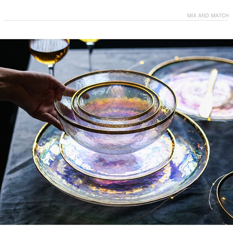BowLift | Creative Rainbow Glass Dinnerware Plate
