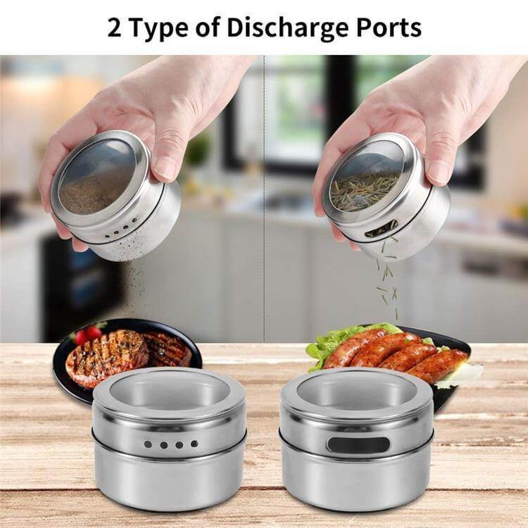 BowLift | Magnetic Stainless Steel Seasoning Spice Jar Set