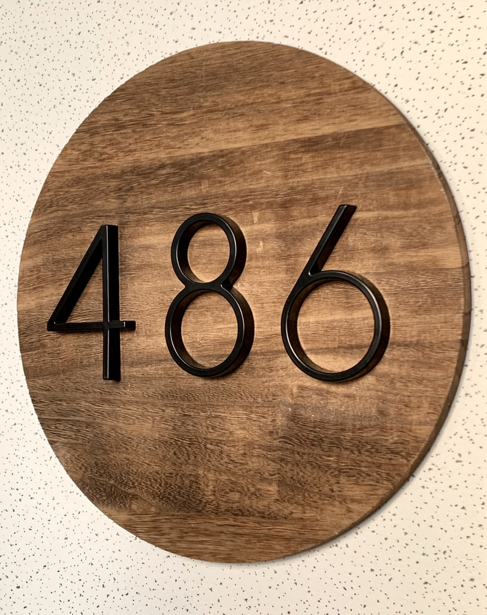 BowLift | Royelux Modern House Numbers - Stainless Zinc Alloy, Black Finish, 5" High