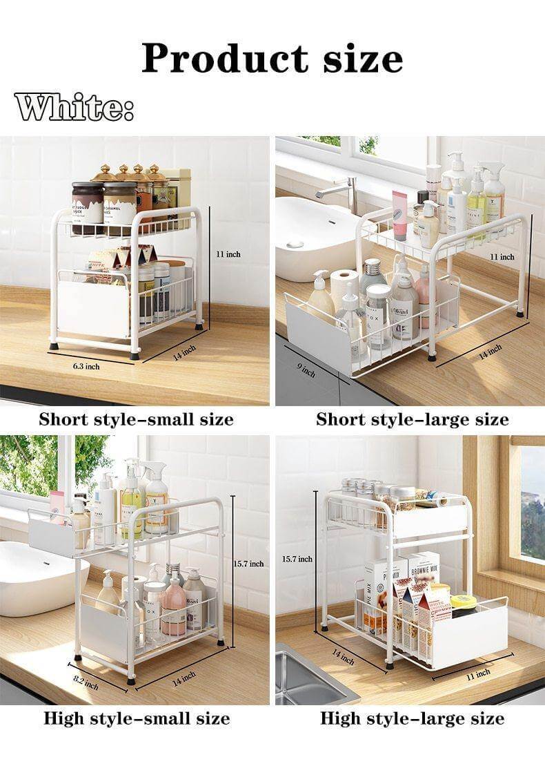 BowLift | 2-Tier Organizer with Sliding Kitchen Storage Drawers