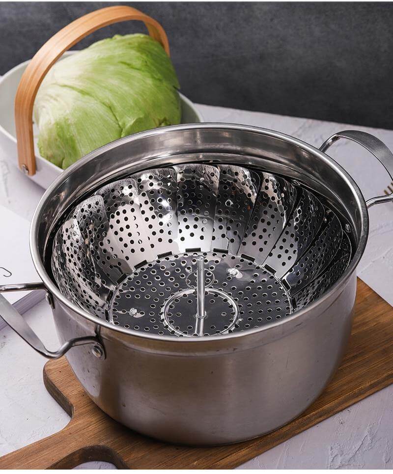 BowLift | Vegetable Folding Stainless Steel Steaming Rack