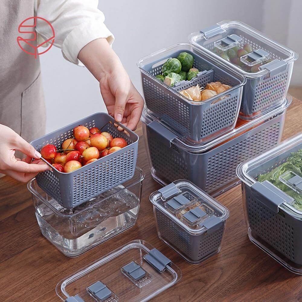 BowLift | Multifunctional Vegetables & Fruit Fridge Drain Organizer Box with Lid