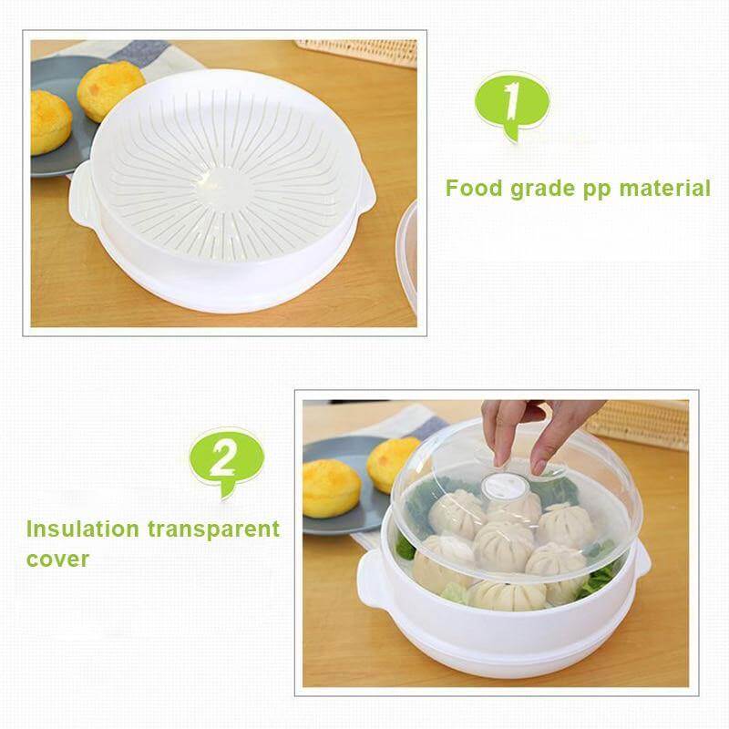 BowLift | Microwave Round Steamer Heater Bowl with Lid