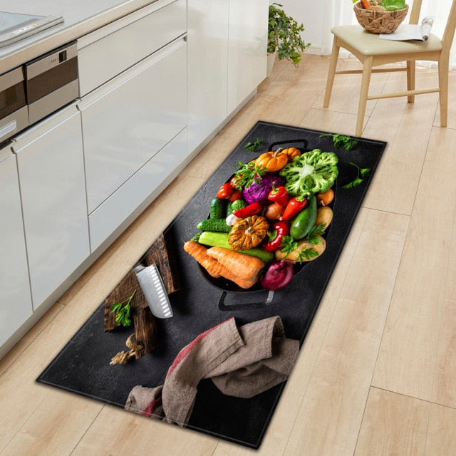 BowLift | CookEase Food-Themed Kitchen Mat | Non-slip & Water-Repellent | Comfort Mat for Kitchen & Household