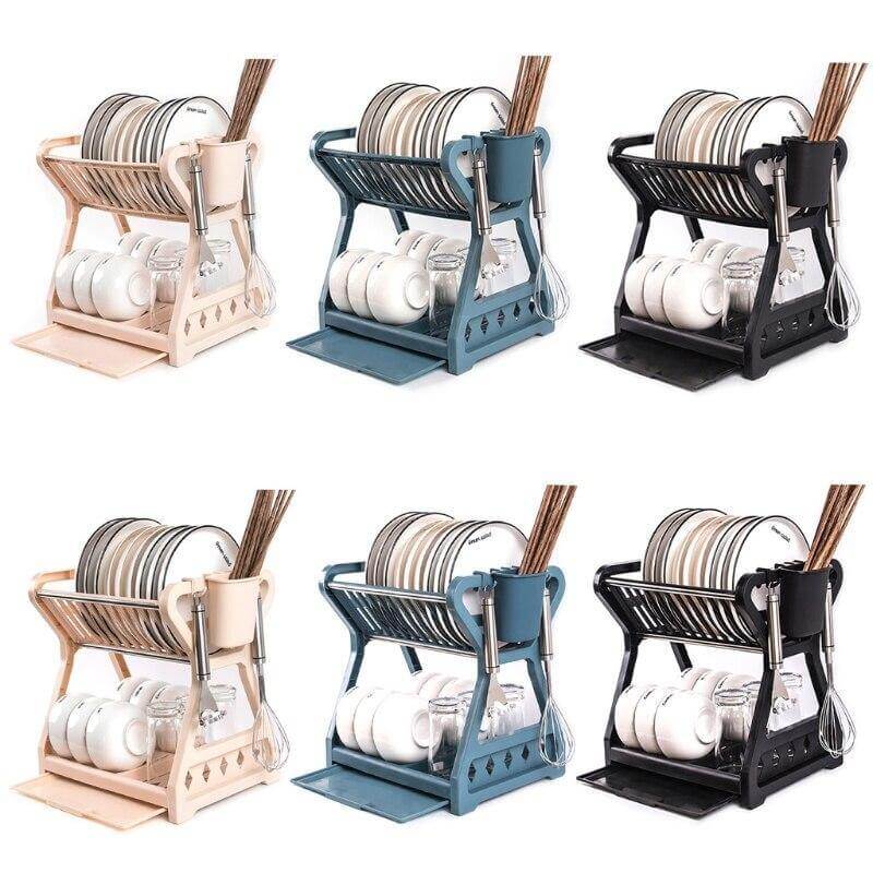 BowLift | Double-layer Multifunctional Countertop Sink Dish Drying Rack