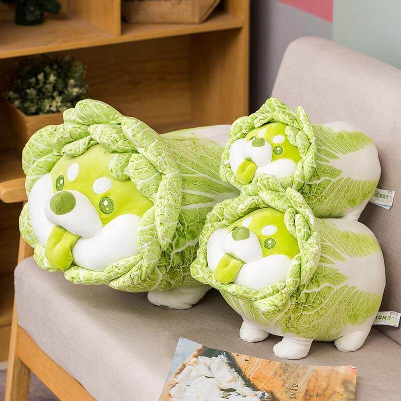 BowLift | Cute Vegetable Cabbage Stuffed Dog Pillow