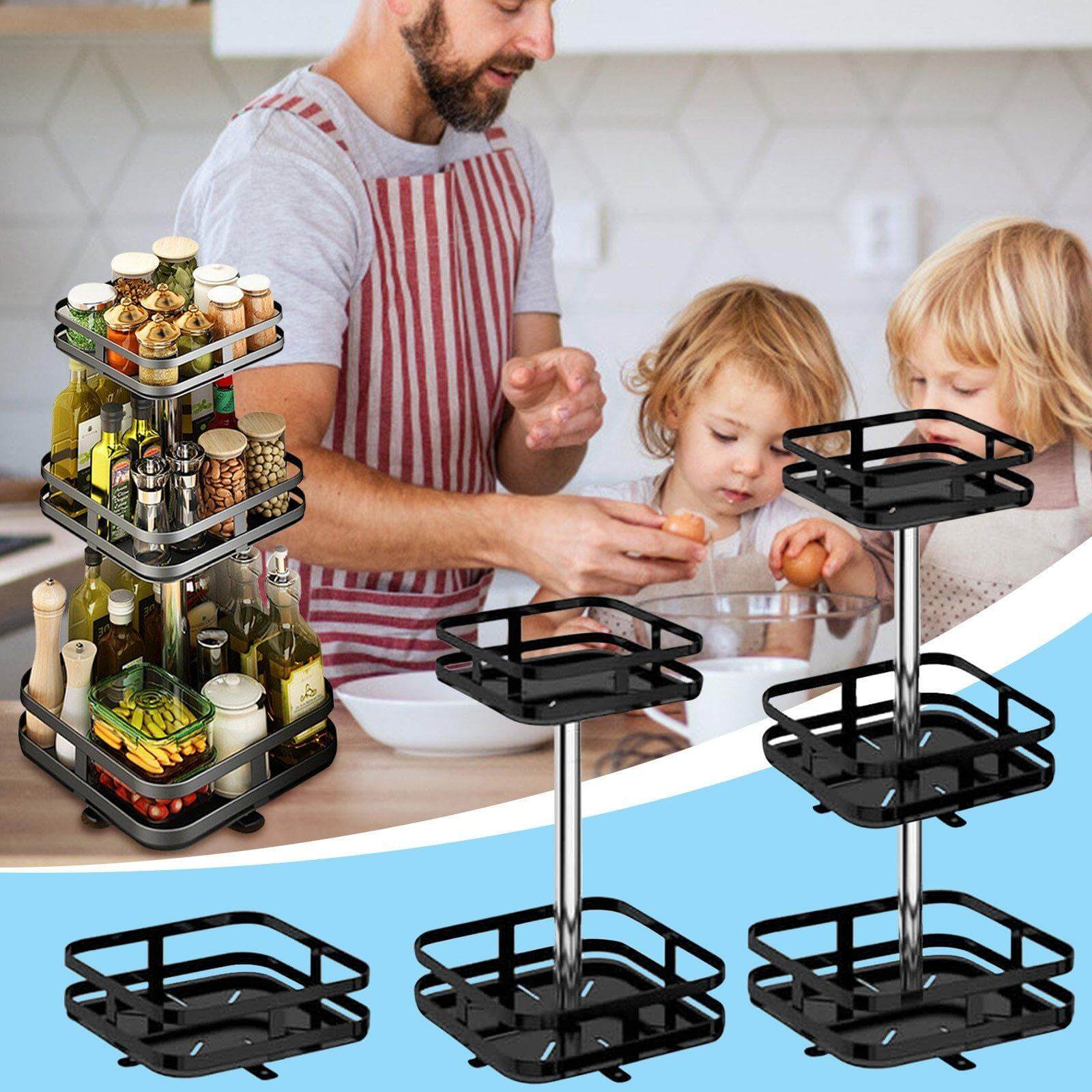 BowLift | 360 Rotating Kitchen Spice Storage Rack