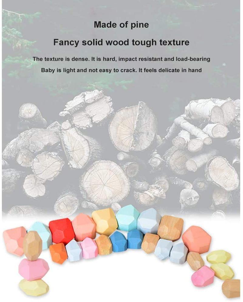 BowLift | Colorful Wooden Stone Kids Intelligent Stacking Game