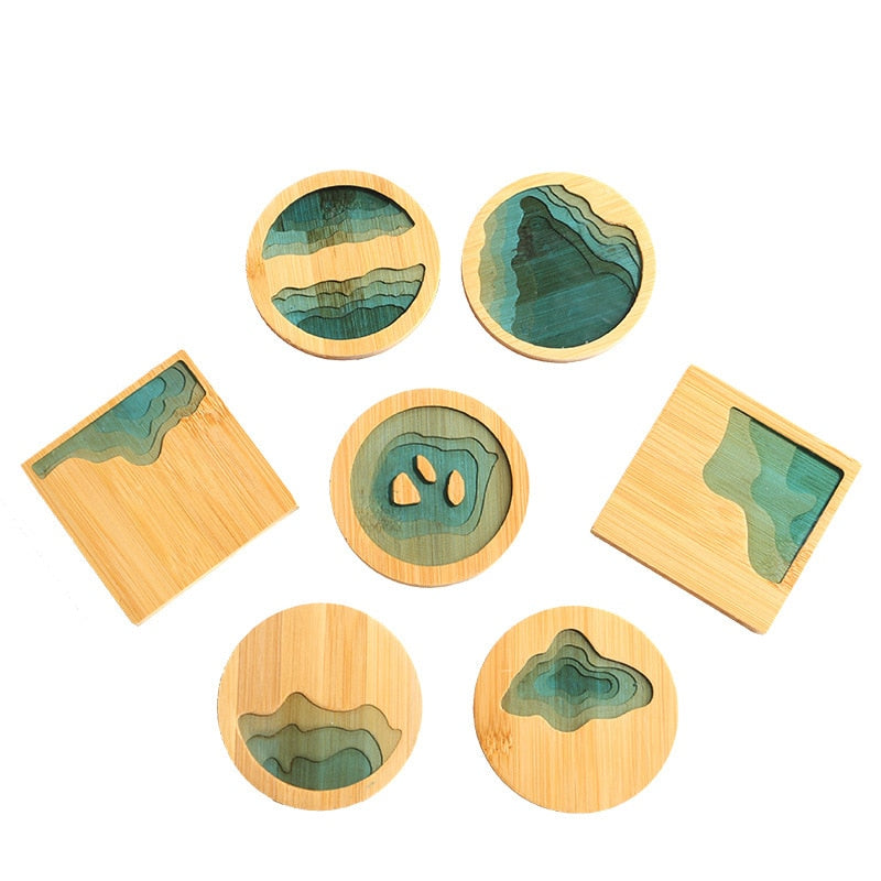 BowLift | Water Art Insulated Bamboo Coasters