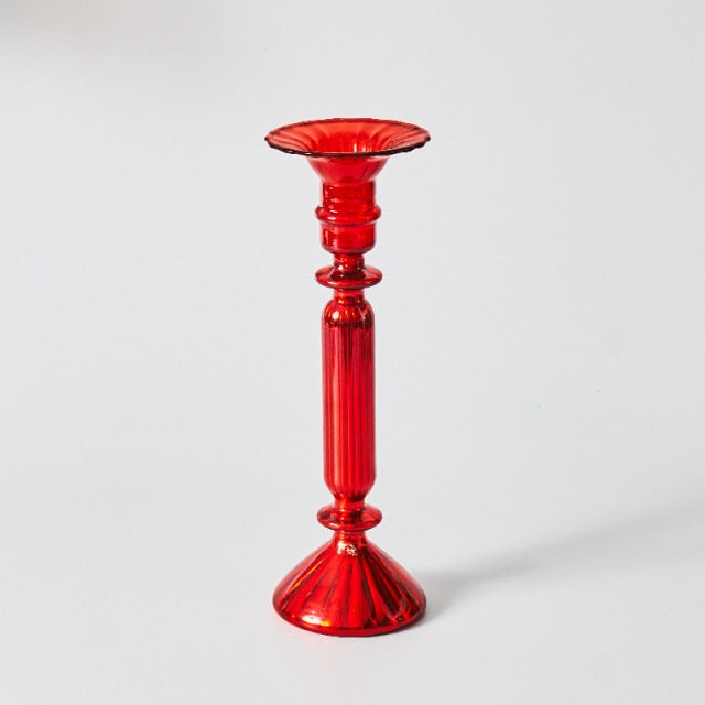 BowLift | Cherry Red Glass Stick Candle Holder & Vases