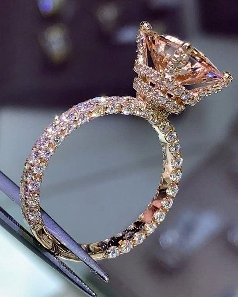 BowLift | Luxury Fashion Rose Gold Filling Inlaid Zircon Crystal Wedding Rings