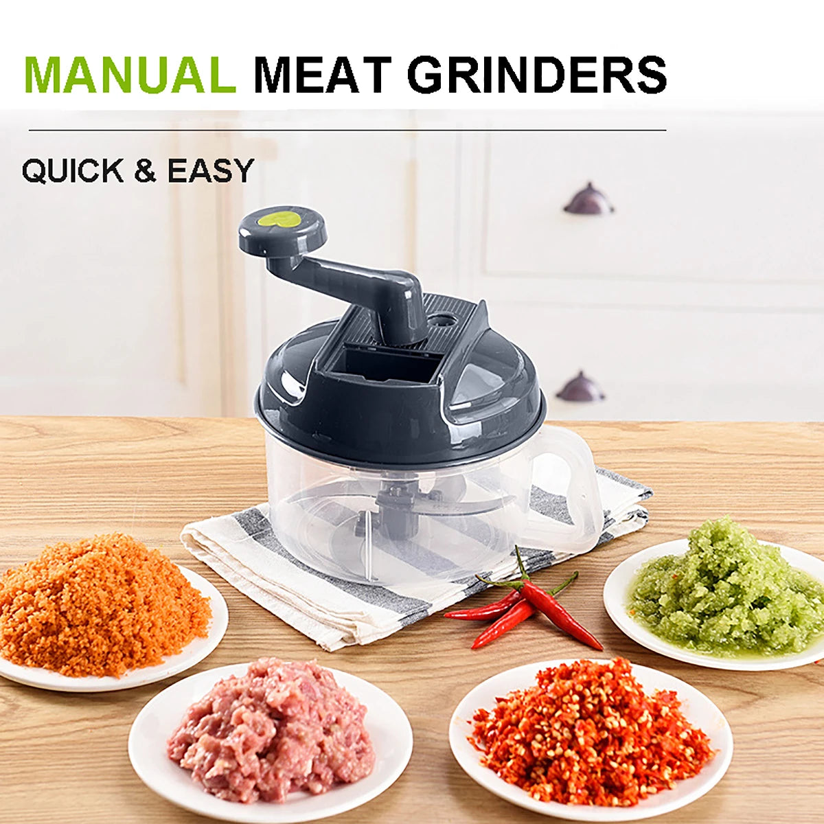BowLift | Manual Easy Simple Meat Vegetable Chopper Container