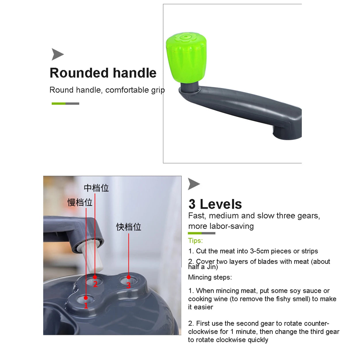 BowLift | Manual Easy Simple Meat Vegetable Chopper Container