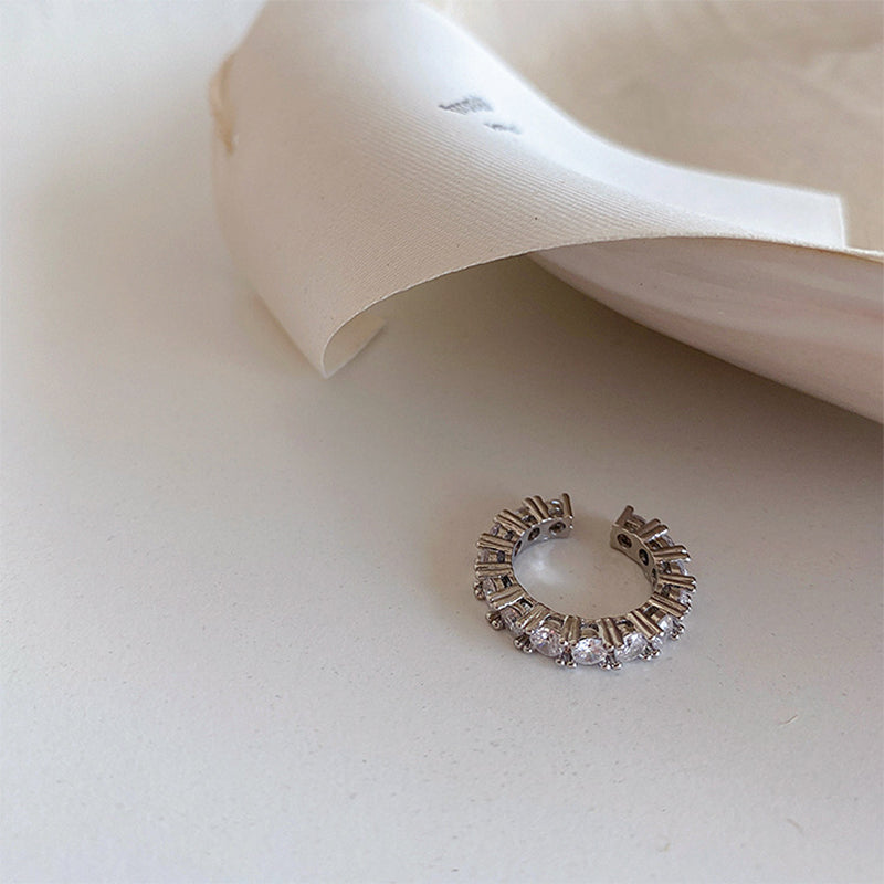 BowLift | Gold Silver Color Full CZ Crystal Ear Cuff Clip on Earrings