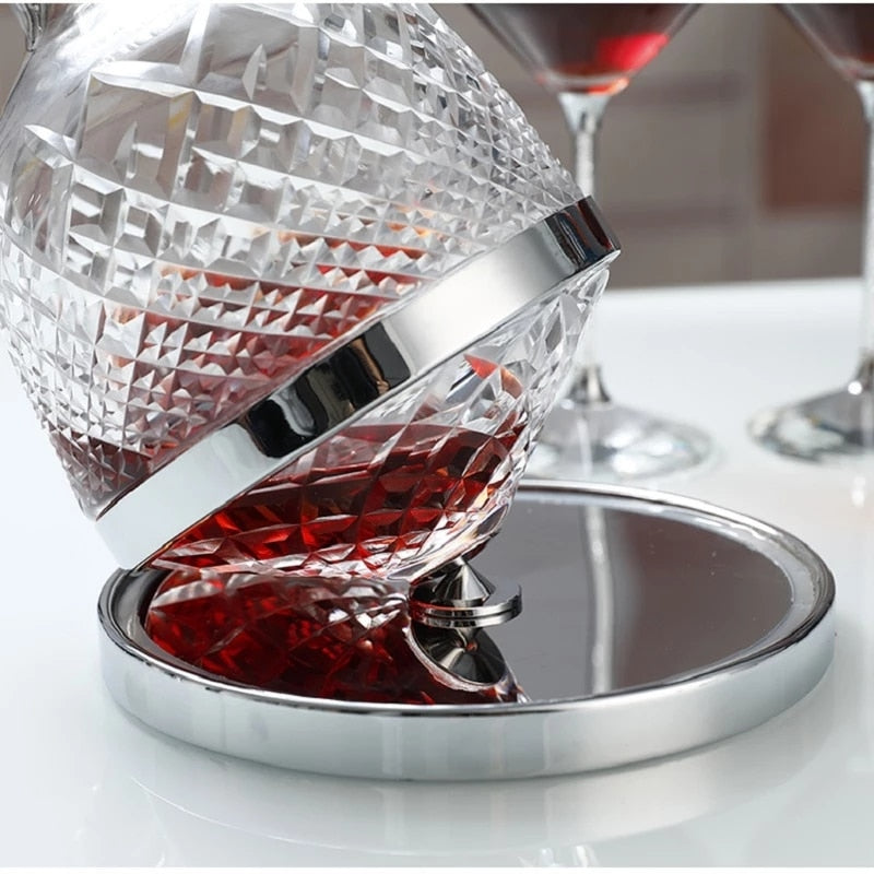 BowLift | Elegant Crystal Spinning Glass Wine Decanter