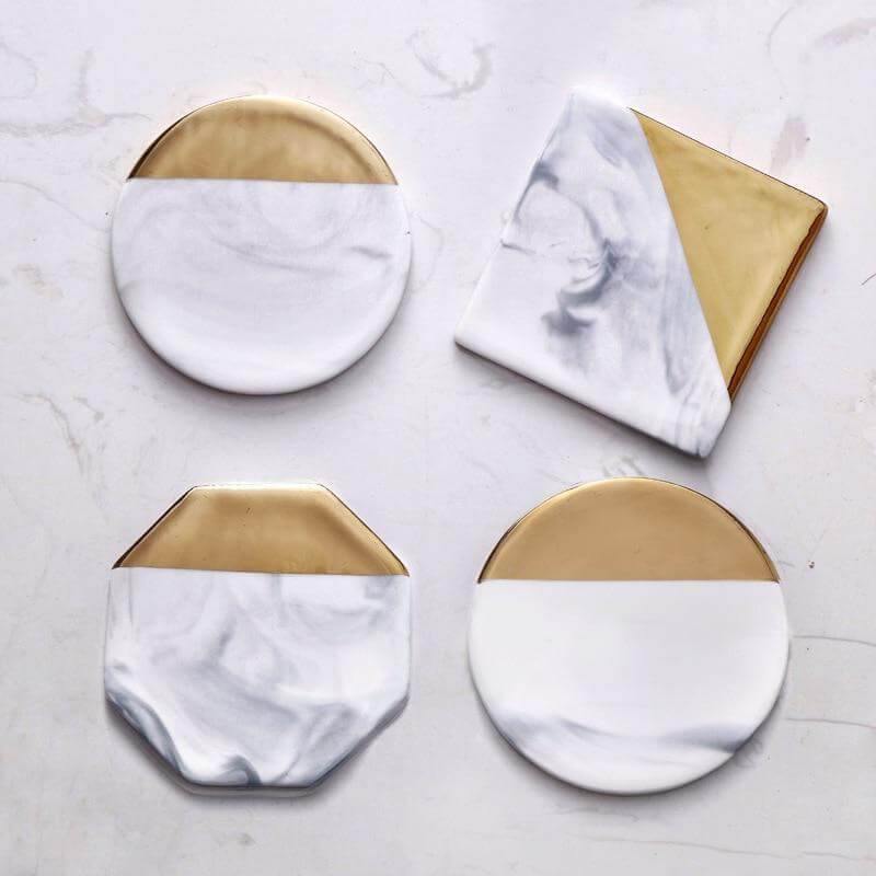 BowLift | Luxury European Style Marble Stripes Ceramic Coaster