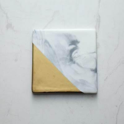 BowLift | Luxury European Style Marble Stripes Ceramic Coaster