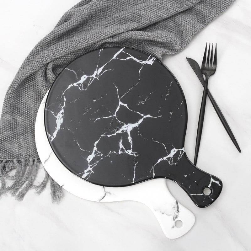 BowLift | Luxury Ceramic Creative Marble Stripe Large Pizza Plate