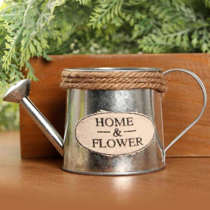 BowLift | Vintage Mini Kettle Flowers Iron Bucket Vase