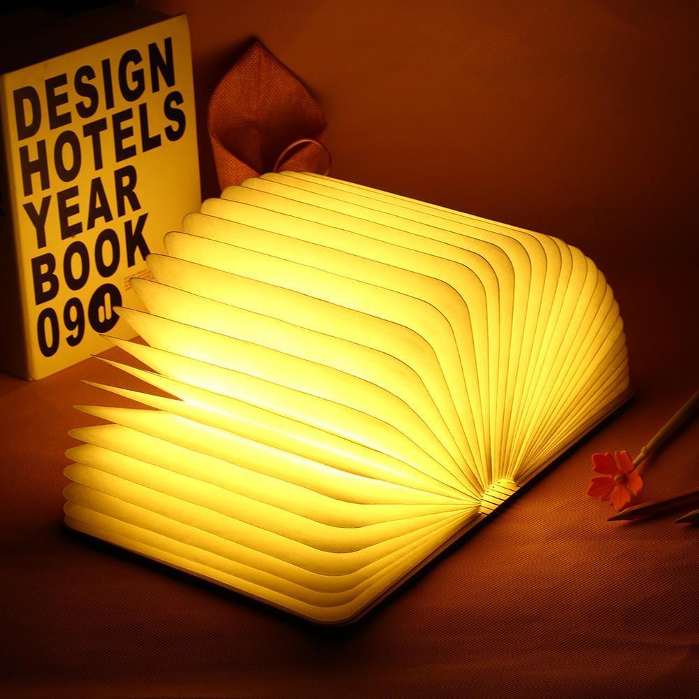 BowLift | LED Foldable 360 Wooden Book Night Lamp Desk Light USB Rechargeable