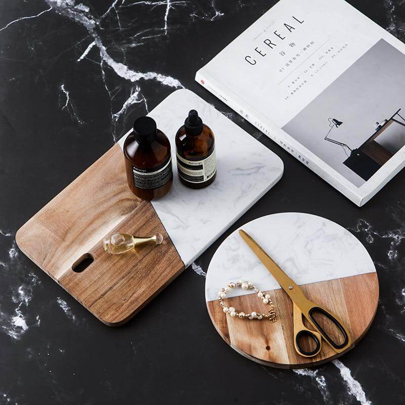 BowLift | Luxury Marble-Wood Cheese Board