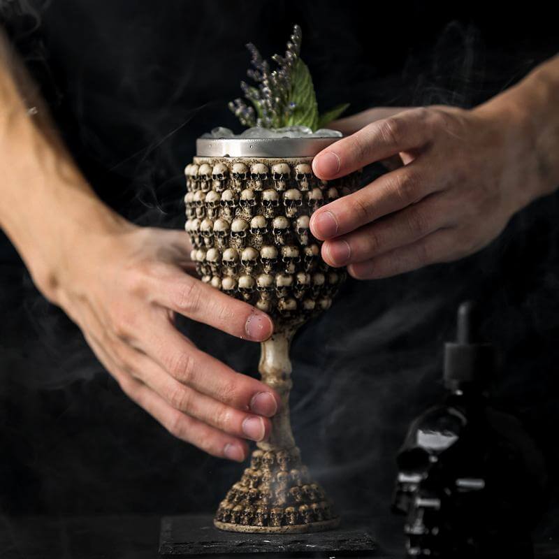 BowLift | Stainless Steel Skull Gothic Goblet Cocktail Glass