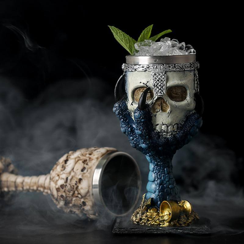 BowLift | Stainless Steel Skull Gothic Goblet Cocktail Glass