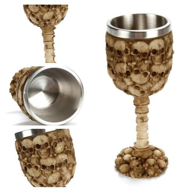 BowLift | Stainless Steel Skull Gothic Goblet Cocktail Glass