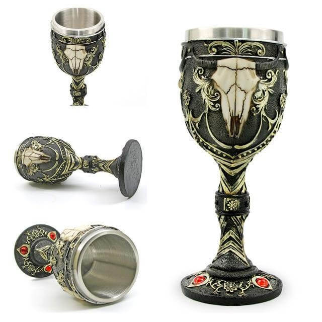 BowLift | Stainless Steel Skull Gothic Goblet Cocktail Glass