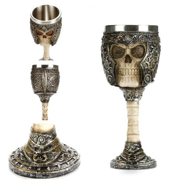 BowLift | Stainless Steel Skull Gothic Goblet Cocktail Glass