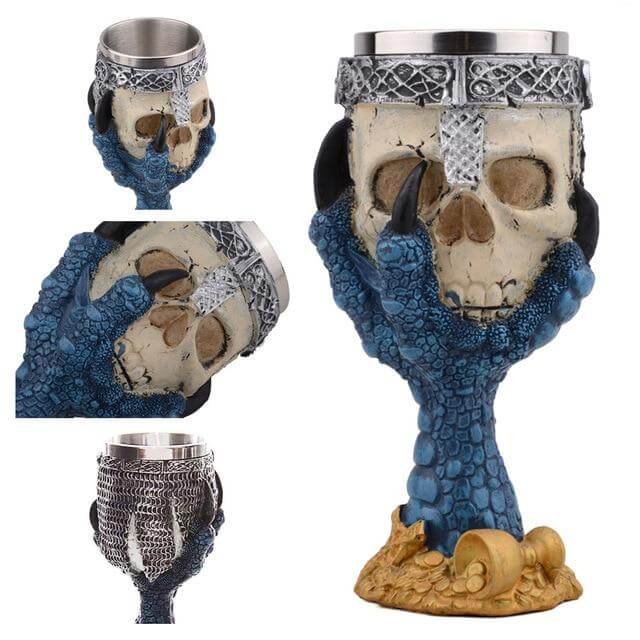 BowLift | Stainless Steel Skull Gothic Goblet Cocktail Glass