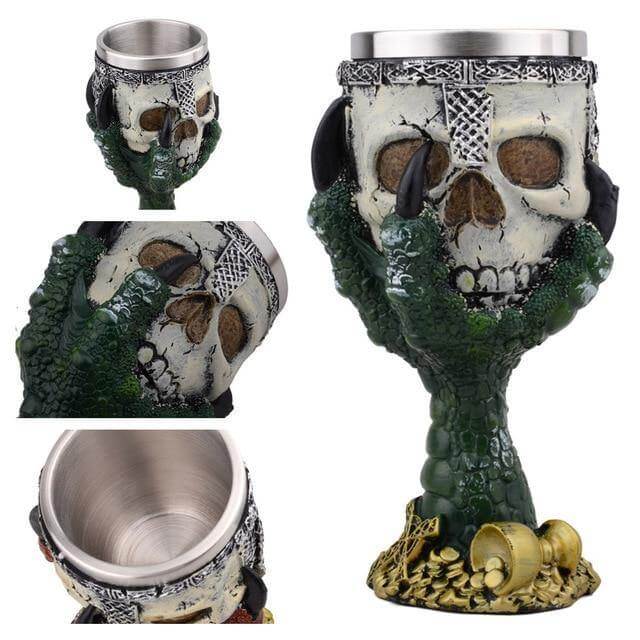 BowLift | Stainless Steel Skull Gothic Goblet Cocktail Glass