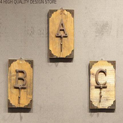BowLift | 3CS Iron Wooden Alphabet Hanging Hooks