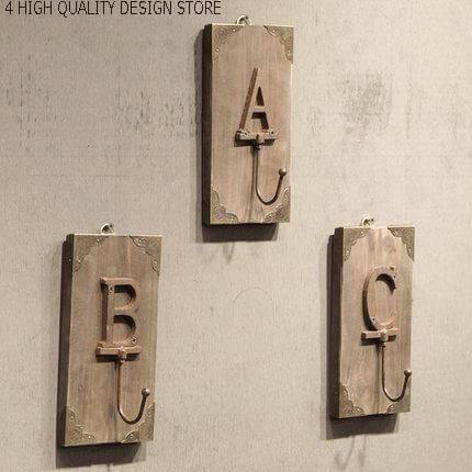 BowLift | 3CS Iron Wooden Alphabet Hanging Hooks