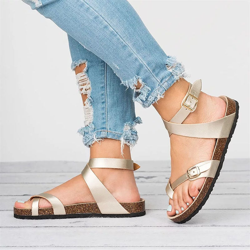 BowLift | Flat leather sandals