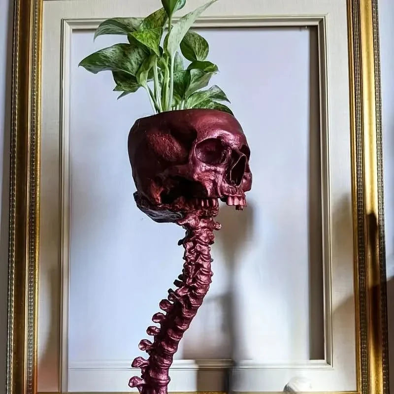 BowLift | BoneBloom | Planter with Skull and Spine