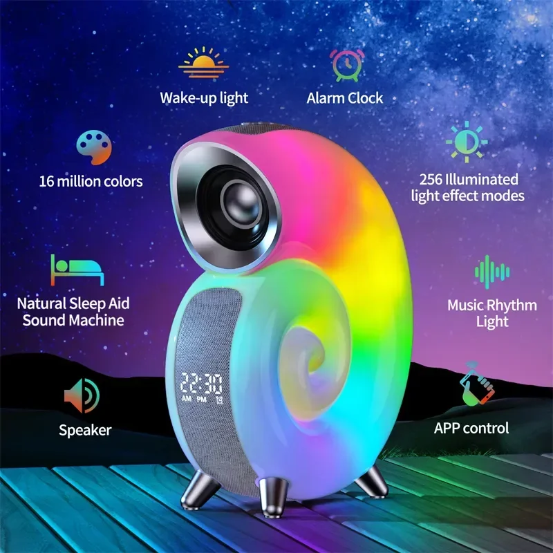BowLift | Colorful Sea Shell LED Bluetooth Smart Speaker