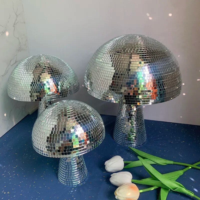 BowLift | Retro-Style Glass Disco Mushroom Decoration
