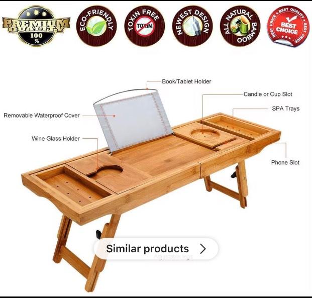 BowLift | Expandable Bamboo Bathtub Caddy