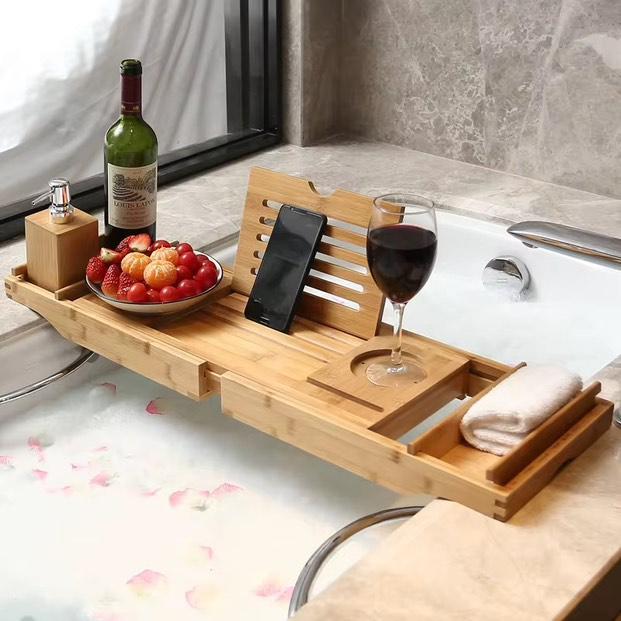 BowLift | Expandable Bamboo Bathtub Caddy