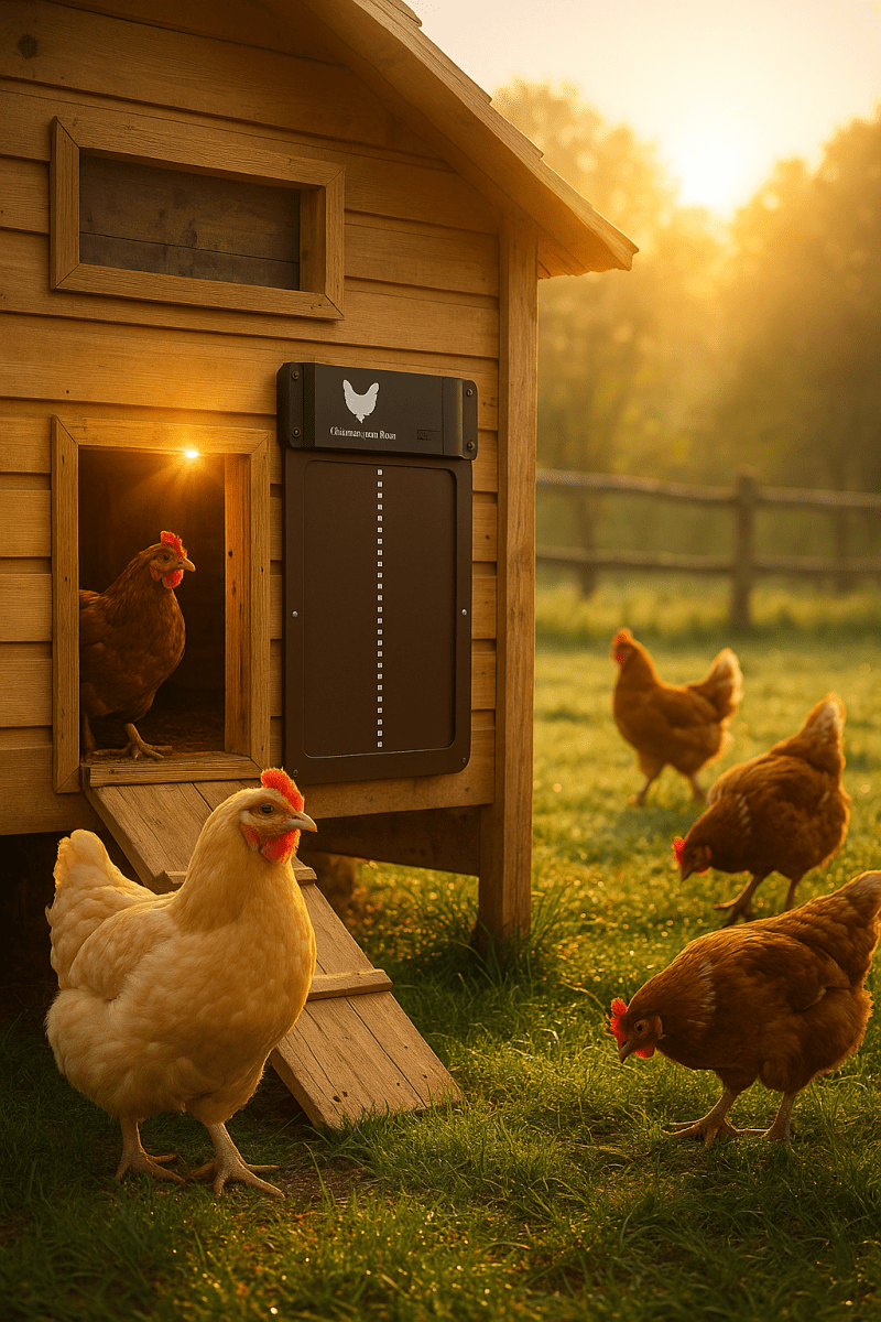 BowLift | ROOSTSECURE – Automatic Chicken Coop Door with Light Sensor & Weather Protection