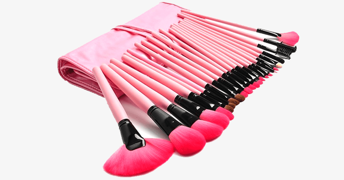 BowLift | 24-piece Pink Glory Brush Set with free case