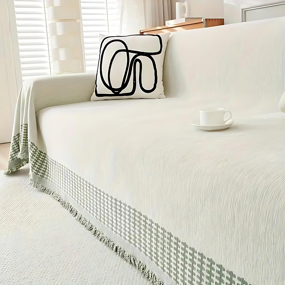 BowLift | Rustic Cotton Tassel Sofa Cover