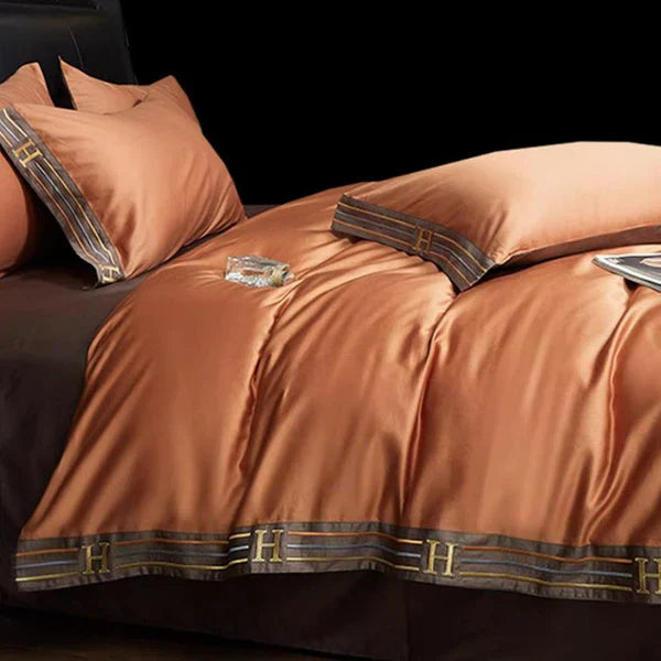 BowLift | Satin Cotton Embroidered Bedding Set - Luxora