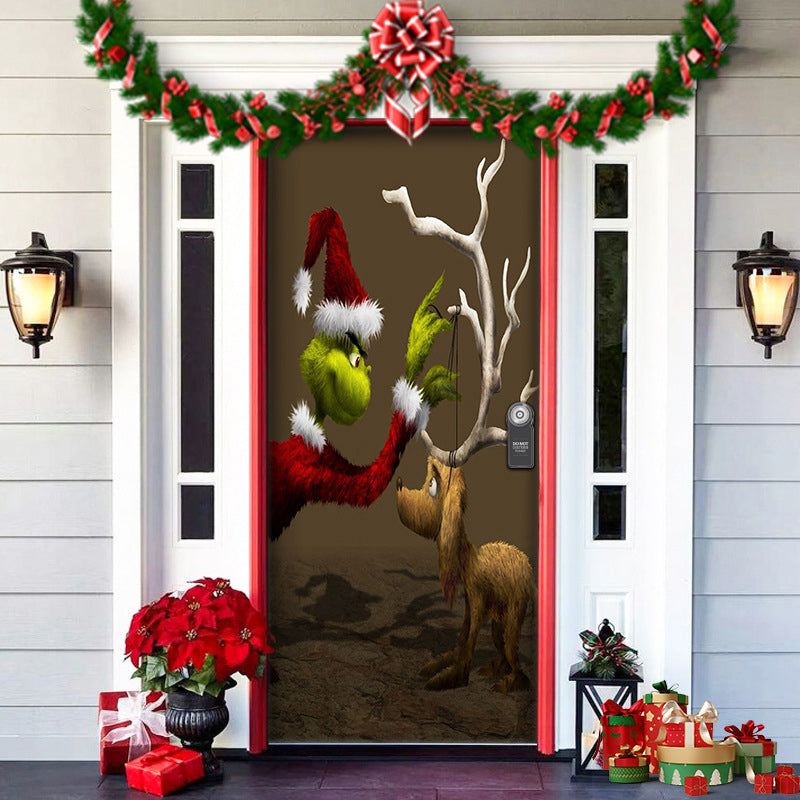 BowLift | Christmas Door Cover | Fabric Front Door Decoration | Washable & Reusable | 91×203cm