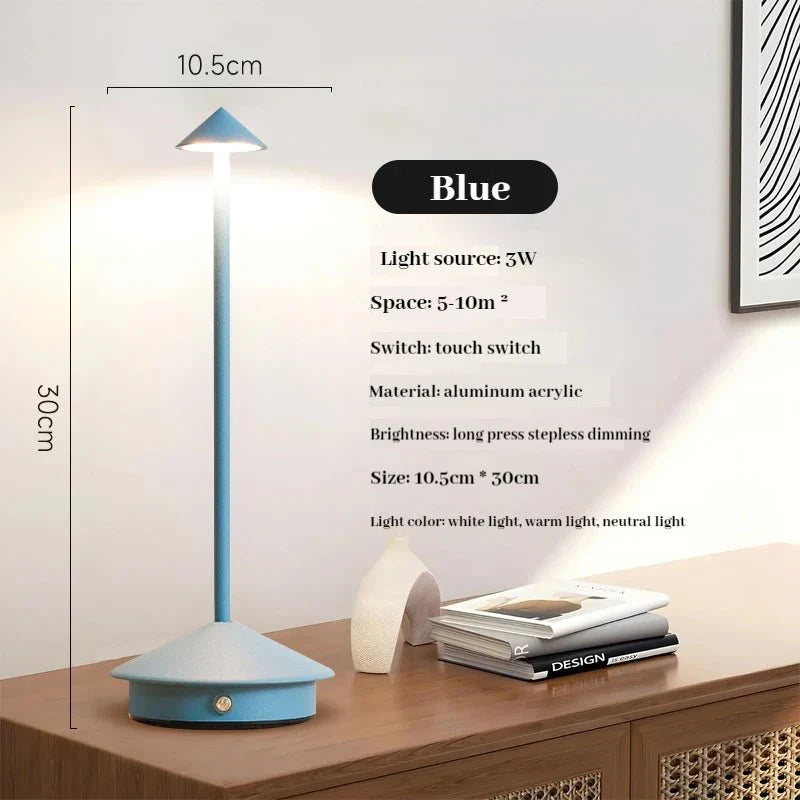 BowLift | Elegant rechargeable metallic table lamp