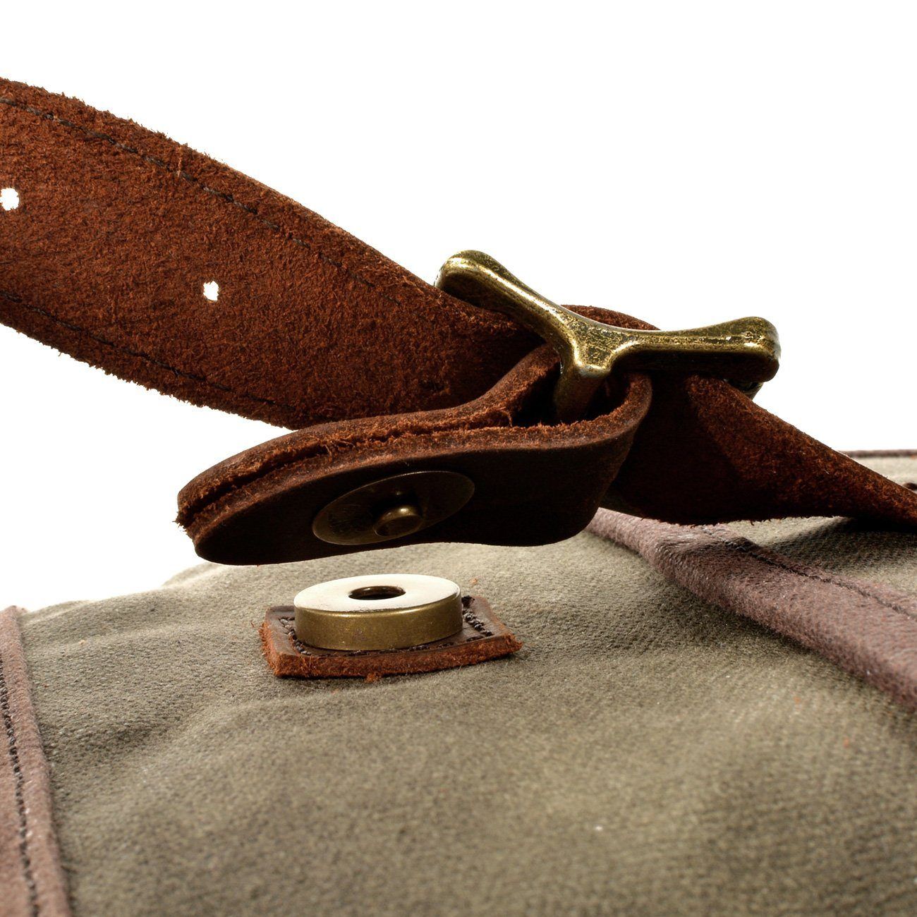 BowLift | HorizonPath - Compact Vintage Shoulder Bag - High-Quality Waxed Cotton and Full-Grain Leather