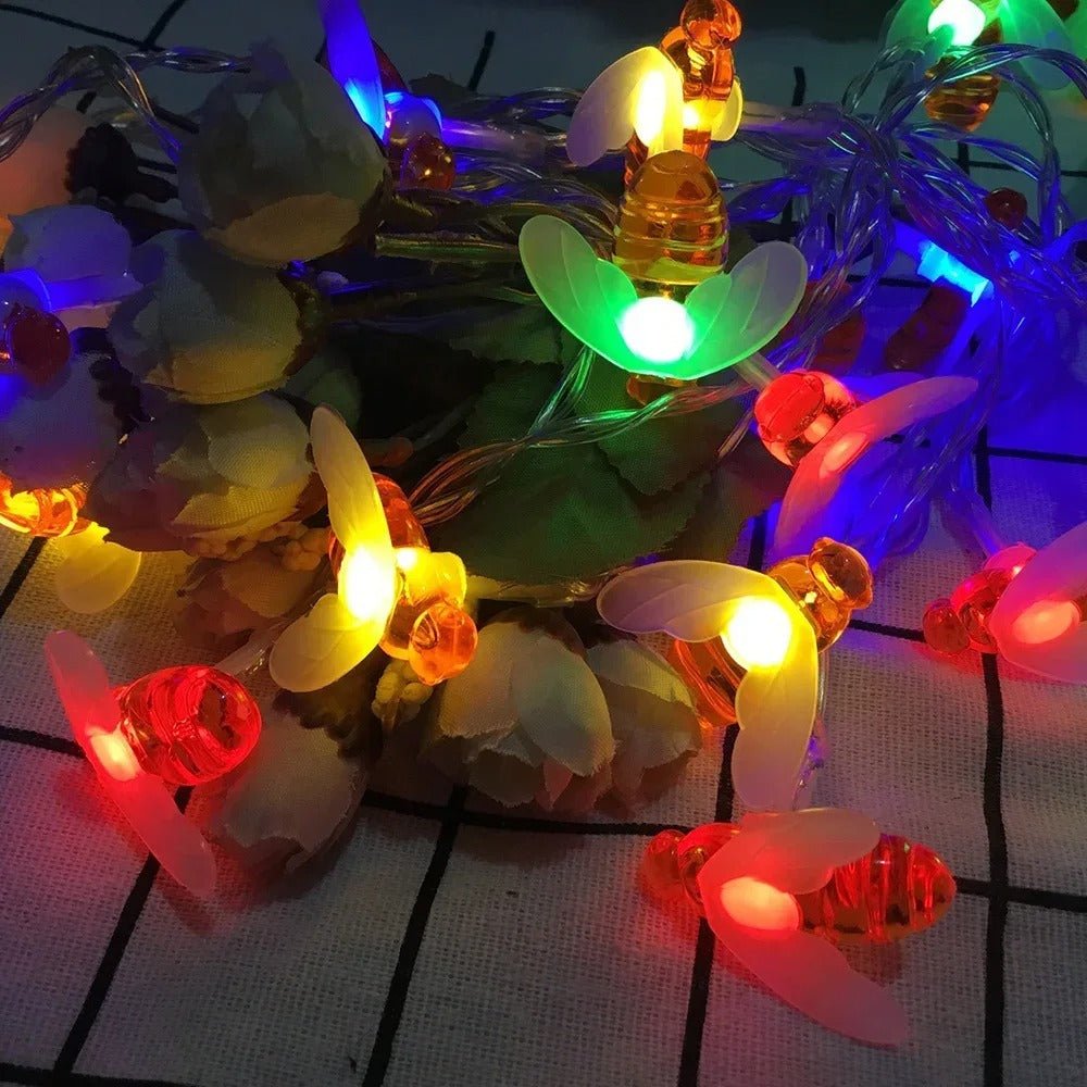 BowLift | Solar Honey Bee String Lights - Waterproof Lights for Garden, Christmas, Wedding, Party Outdoor Lighting