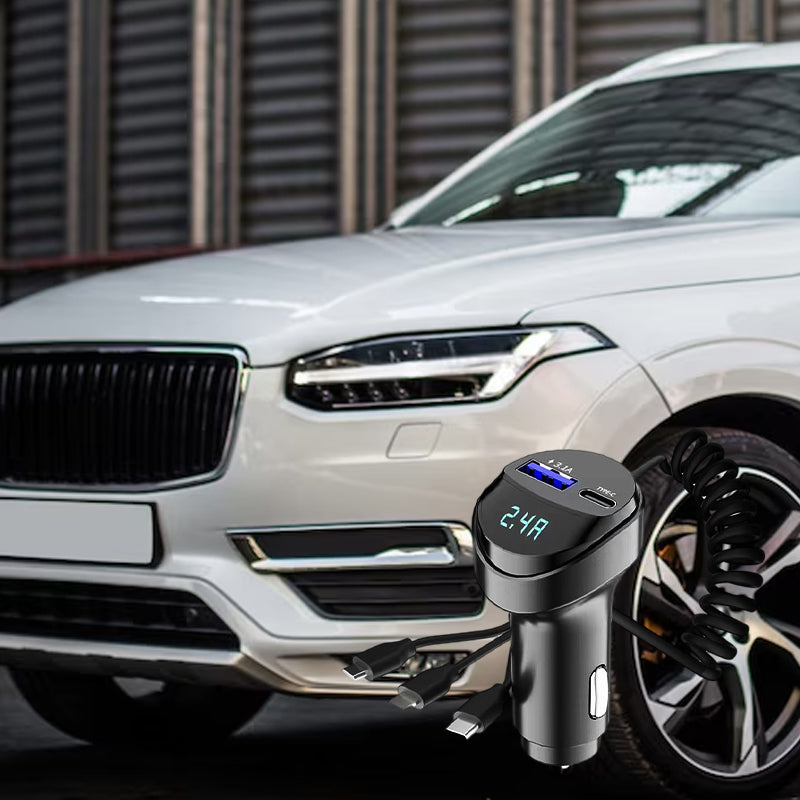 BowLift | Fast charging car adapter with 3-in-1 charging cable