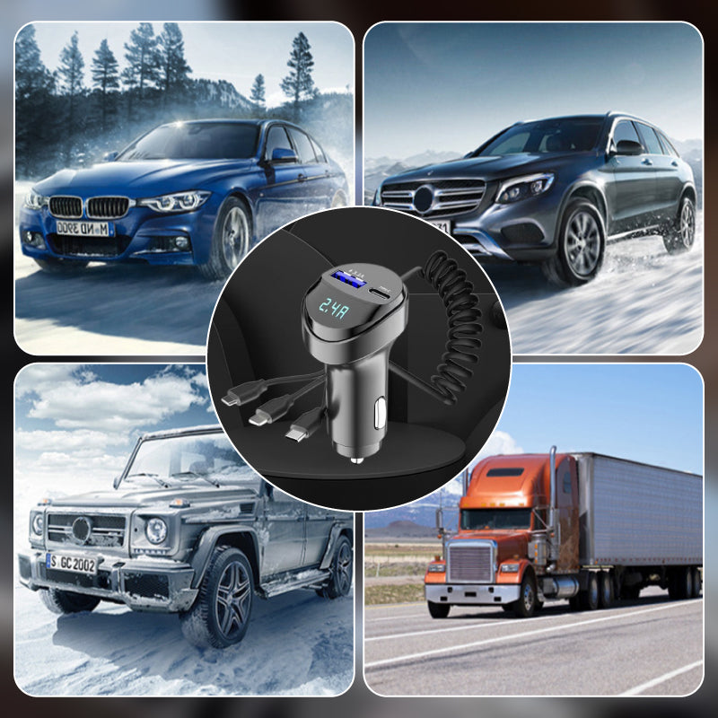 BowLift | Fast charging car adapter with 3-in-1 charging cable